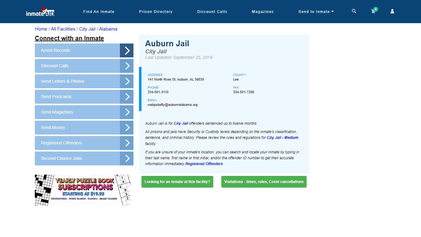 Auburn Jail | Inmate Locator