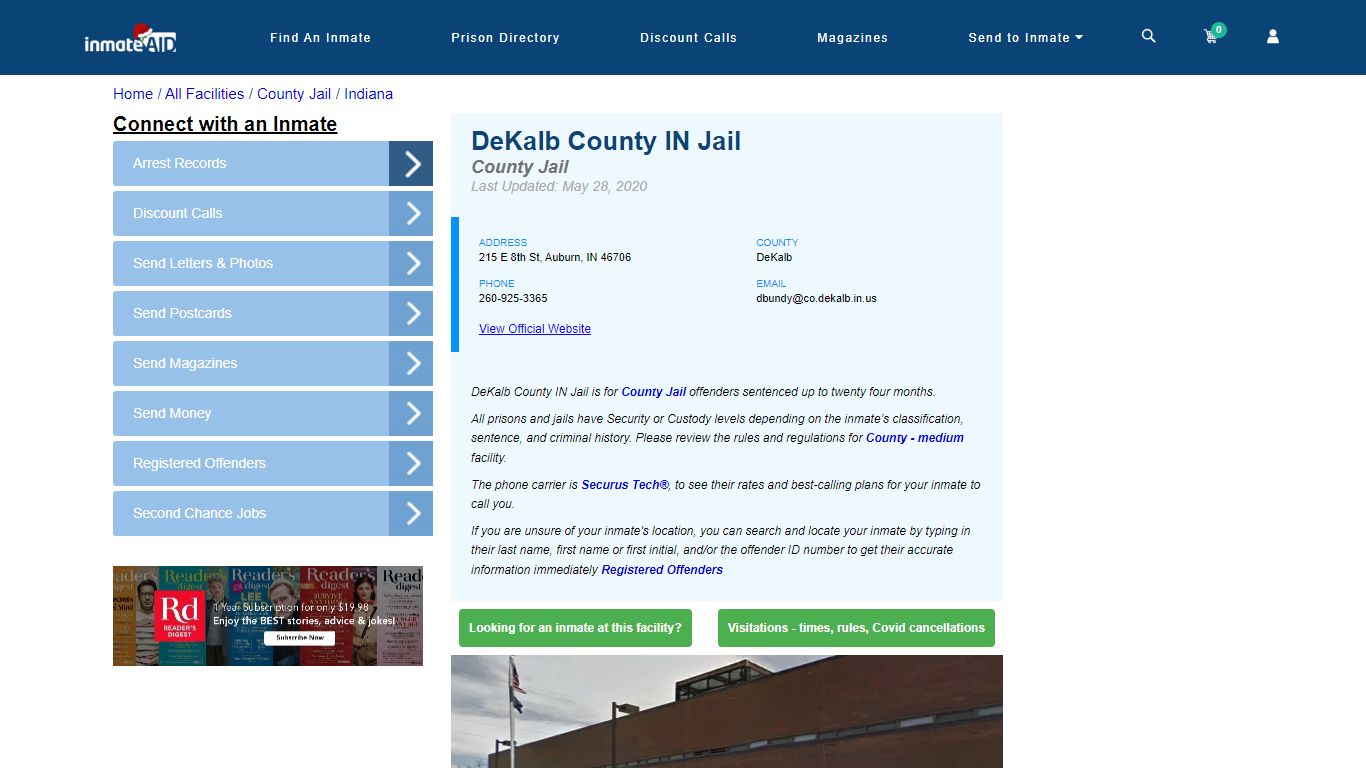 DeKalb County IN Jail - Inmate Locator - Auburn, IN