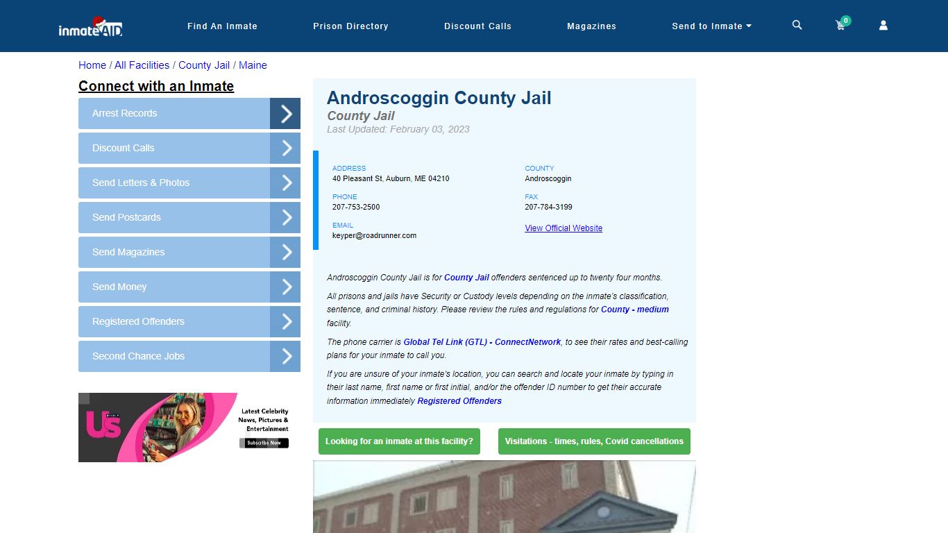 Androscoggin County Jail - Inmate Locator - Auburn, ME